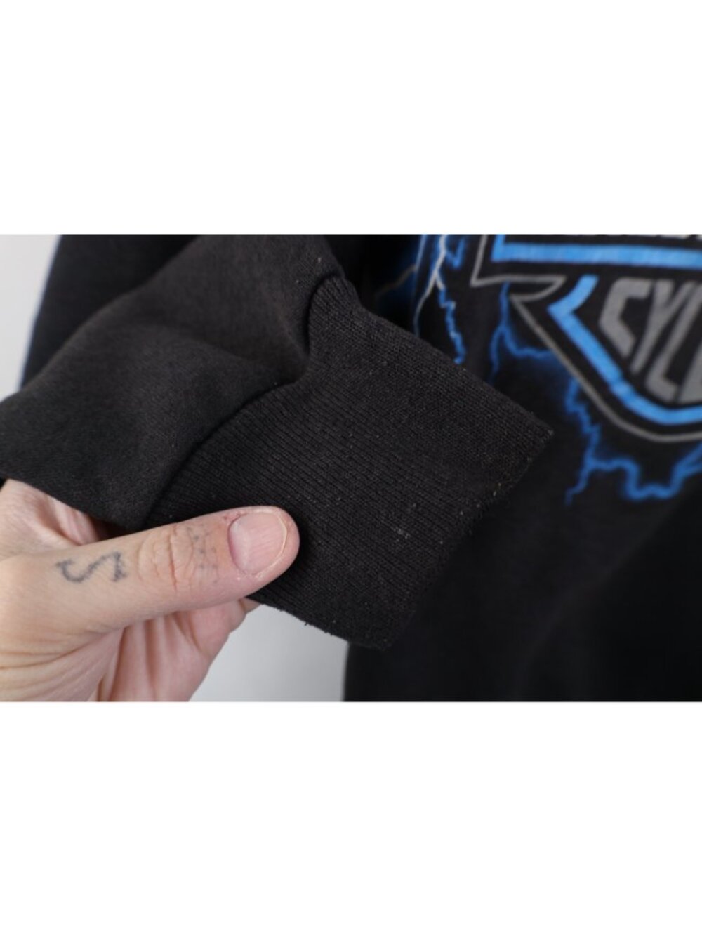 Vintage 90s Harley Davidson Lightning Crewneck Sweatshirt Mens Size L Black USA - Picture 6 of 12